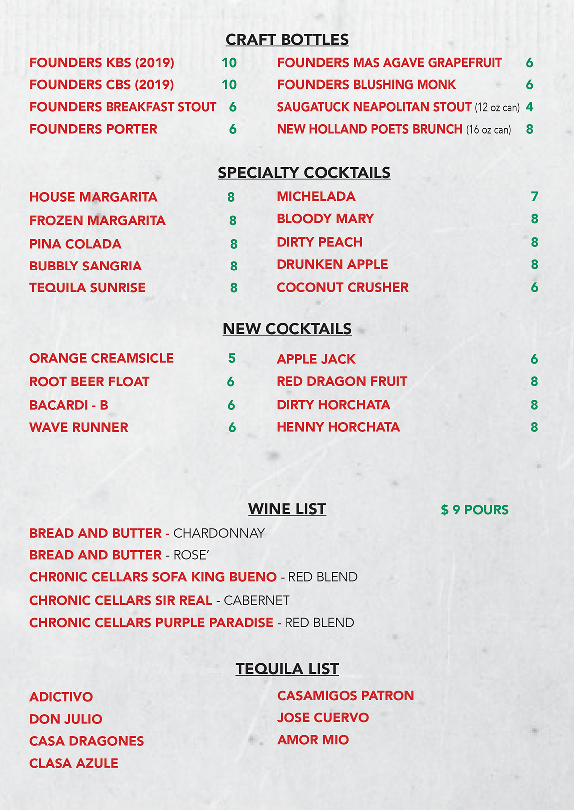 El Maguey Drink Page 2